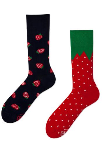 Červeno-černé ponožky Strawberries