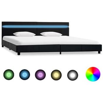 Rám postele s LED světlem černý umělá kůže 180x200 cm (284797)
