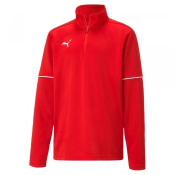 Puma TEAMGOAL 1 4 ZIP TOP Chlapecká mikina, červená, velikost