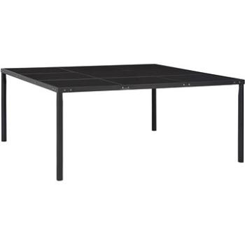 Zahradní stůl černý 170 × 170 × 74,5 cm ocel a sklo, 313097 (313097)