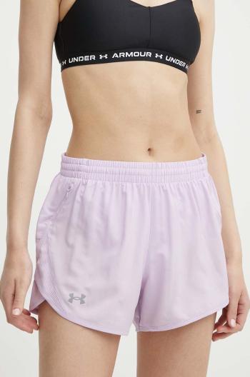 Běžecké šortky Under Armour Fly By fialová barva, high waist