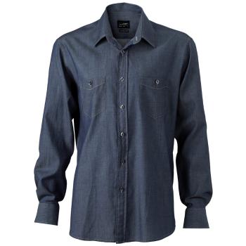 James & Nicholson Pánská džínová košile JN629 - XXL