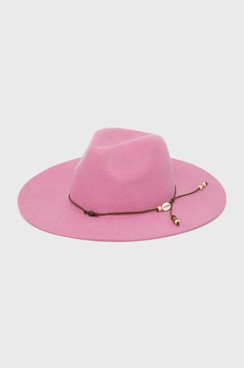 Vlněný klobouk Medicine růžová barva, vlněný