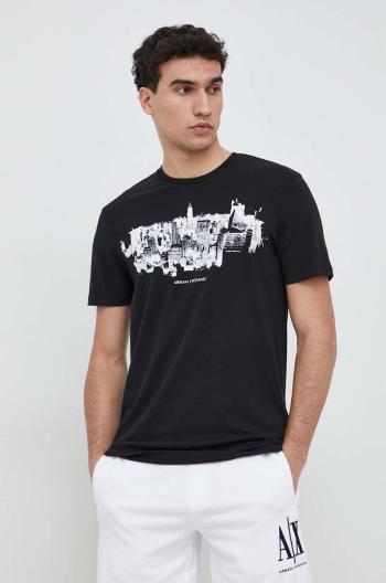 Tričko Armani Exchange černá barva, s potiskem