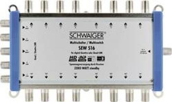 Rozdělovač satelitního signálu Schwaiger SEW516 531 Vstupy (vícenásobný spínač): 5 (4 SAT/1 terestrický) Počet účastníků: 16 Standby, Quad-LNB