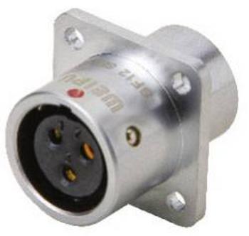 Deltron Connectors DELMSF1213/S4, kulatý konektor DIN, Provedení konektoru: zásuvka, rovná IP67, mosaz, pochromovaná, pólů 4, 1 ks