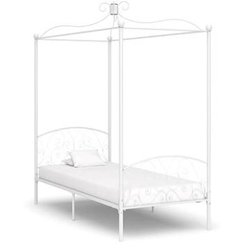 Rám postele s nebesy bílý kovový 100x200 cm (284469)