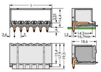 Konektor do DPS WAGO 2092-1424, 22.20 mm, pólů 4, rozteč 5 mm, 200 ks