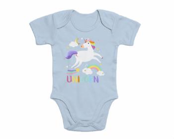 Dětské body krátký rukáv premium Flying unicorn