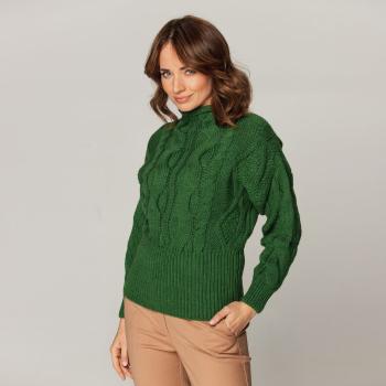 Dámský vlněný svetr zelené barvy 14750 XL