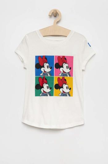 Dětské bavlněné tričko GAP X Disney bílá barva