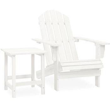 Zahradní židle Adirondack se stolkem masivní jedlové dřevo bílá, 315919 (315919)