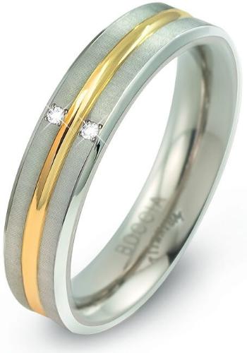 Boccia Titanium Titanový bicolor prsten s brilianty 0144-01 53 mm