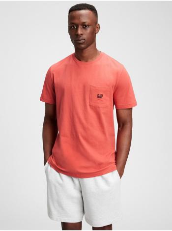 Oranžové pánské tričko GAP Logo pocket t-shirt