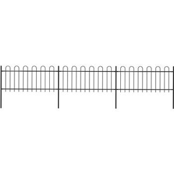 Zahradní plot s obloučky ocelový 5,1×0,8 m černý 277649 (277649)