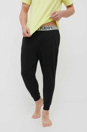 Pyžamové kalhoty Calvin Klein Underwear pánské, černá barva, hladká