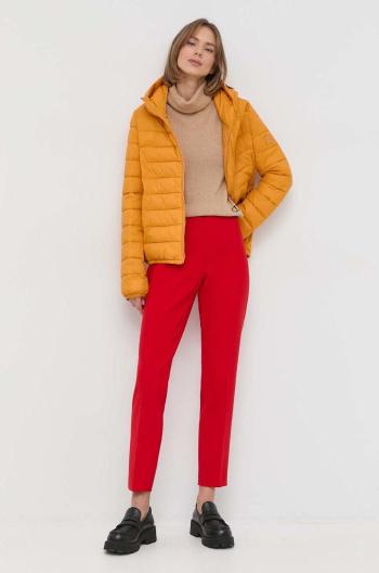 Kalhoty BOSS dámské, červená barva, fason cargo, high waist