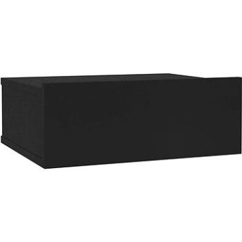 Nástěnný noční stolek černý 40 x 30 x 15 cm dřevotříska (800308)