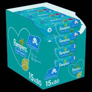 Pampers Fresh Clean Baby Dětské Čisticí Ubrousky 15 x 80 ks