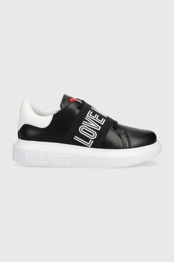 Kožené sneakers boty Love Moschino černá barva