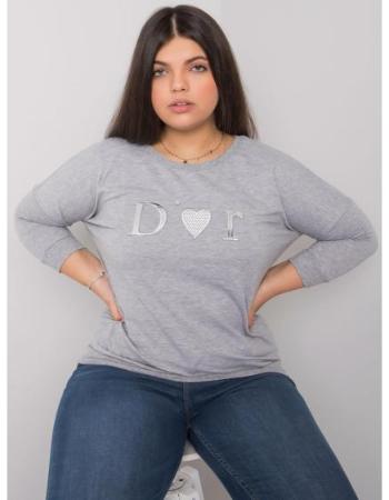 Dámská halenka melanžová  plus size ALICE šedá 