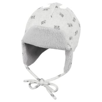 Sterntaler Kšiltovka Aviator Cap Polar Bears světle šedá