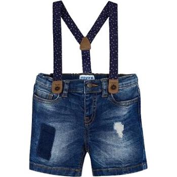 MAYORAL chlapecké jeansové kraťasy s kšandami - modré - 98 cm (145380)