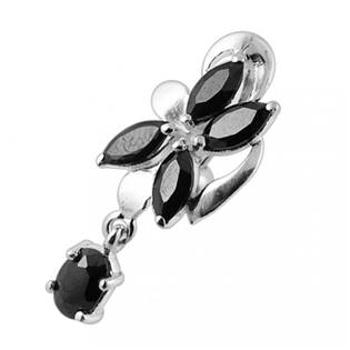 Šperky4U Stříbrný piercing do pupíku se štítem - obrácený - BP01281-K