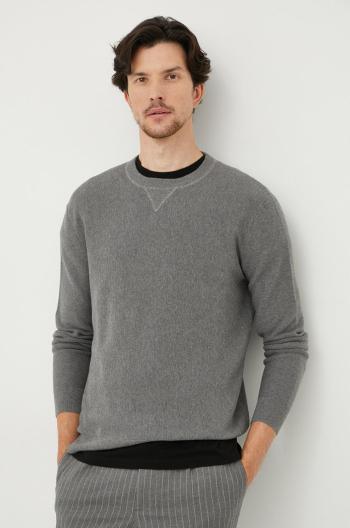 Bavlněný svetr Sisley pánský, šedá barva, lehký