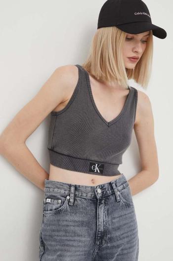 Top Calvin Klein Jeans dámský, šedá barva, J20J223109