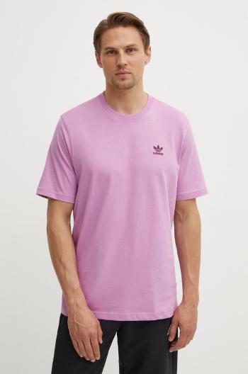 Bavlněné tričko adidas Originals fialová barva, s aplikací, IY5477