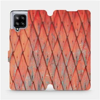 Flipové pouzdro na mobil Samsung Galaxy A42 5G - MK01S Oranžový vzor dřeva (5903516404285)