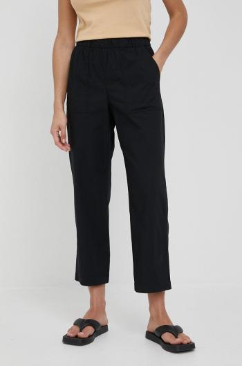 Kalhoty GAP dámské, černá barva, jednoduché, high waist