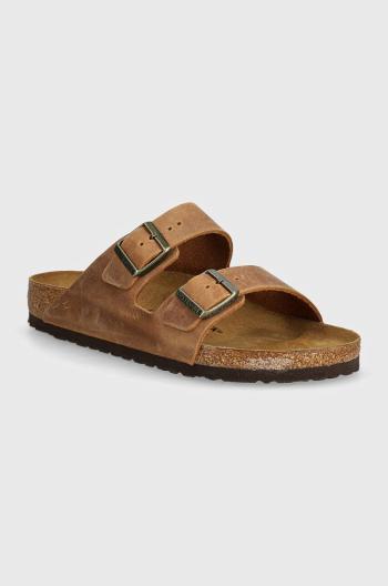 Kožené pantofle Birkenstock Arizona pánské, hnědá barva, 1028272