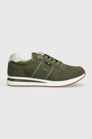 Sneakers boty Aeronautica Militare zelená barva, SC227CT3330