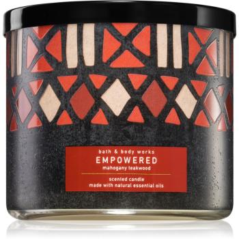 Bath & Body Works Mahogany Teakwood vonná svíčka s esenciálními oleji I. 411 g