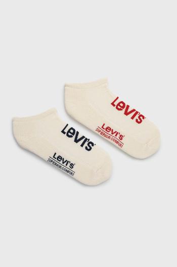 Ponožky Levi's 2-pack béžová barva