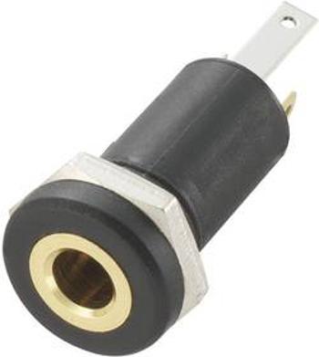 Jack konektor 3.5 mm TRU COMPONENTS stereo zásuvka, vestavná vertikální, pólů 3, černá, 1 ks