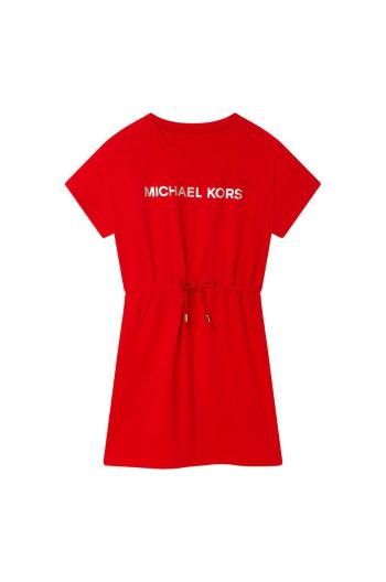 Dětské bavlněné šaty Michael Kors červená barva, mini, áčková