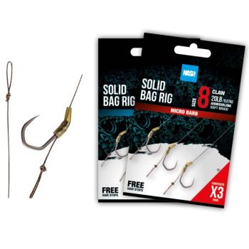 Nash návazec solid bag rig barbless - velikost háčku 8