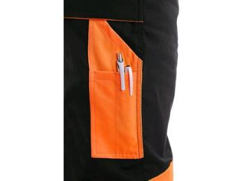Kalhoty do pasu CXS SIRIUS BRIGHTON, černo-oranžová, vel. 48