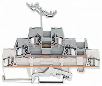 Trojitá svorka na DIN lištu WAGO 280-548, pružinová svorka, 5 mm, bílá, šedá, 40 ks