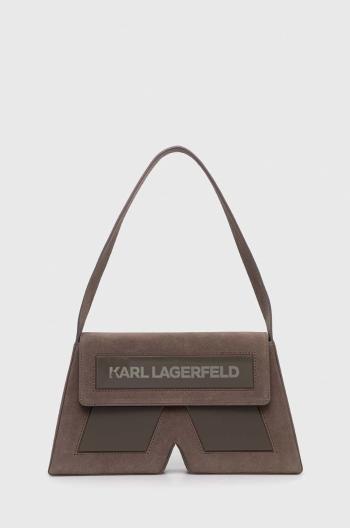 Semišová kabelka Karl Lagerfeld hnědá barva