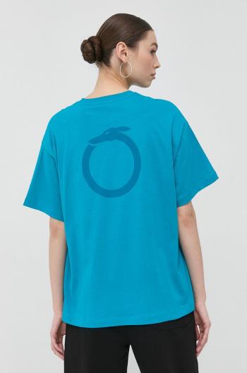 Bavlněné tričko Trussardi tyrkysová barva