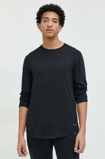Bavlněné tričko s dlouhým rukávem Hollister Co. černá barva