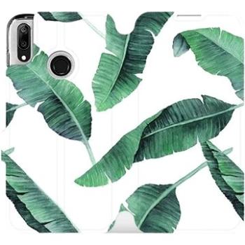 Flipové pouzdro na mobil Huawei Y7 2019 - MG06P Zelené listy na bílém pozadí (5903226883905)