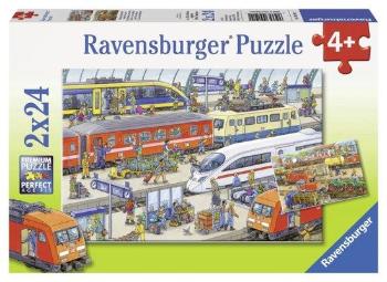 RAVENSBURGER Puzzle Rušné vlakové nádraží 2x24 dílků