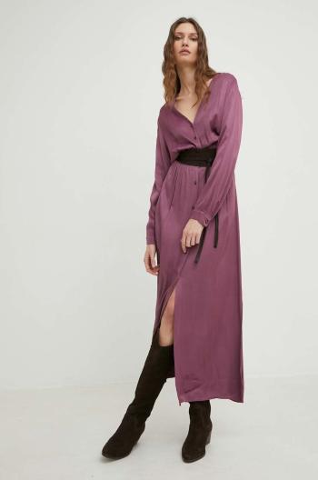 šaty Answear Lab fialová barva, maxi