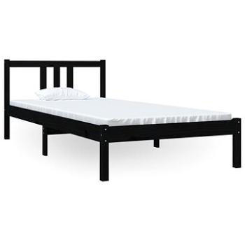 Rám postele černý masivní dřevo 90 × 200 cm, 814873 (814873)