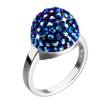EVOLUTION GROUP CZ Stříbrný prsten s krystaly Crystals from Swarovski®,  BLUE - velikost 54 - 35013.5